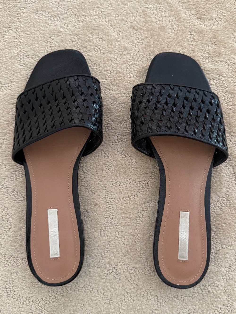 H&M - Black Woven Leather Sandals